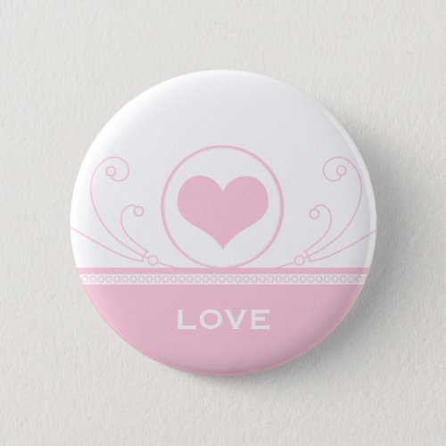 Mod Heart Swirls Button Light Pink Pinback Button