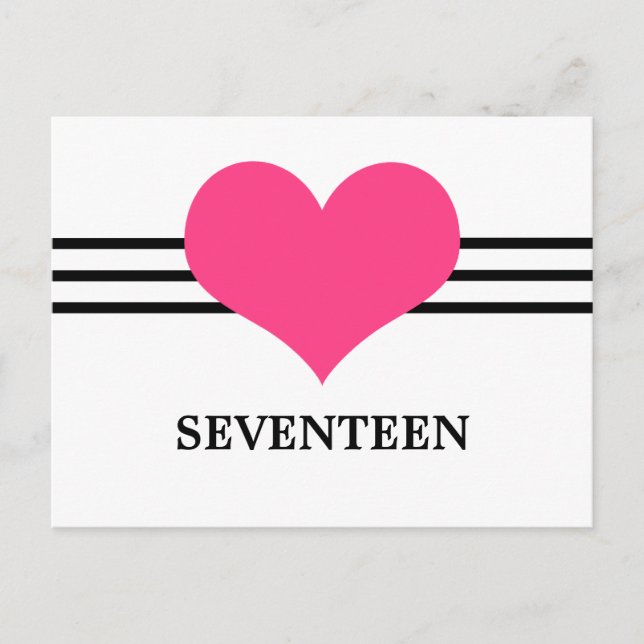 Mod Heart Table Number Postcard, Pink (Front)