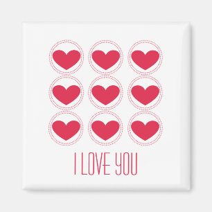 Mod Hearts Love Magnet, Dark Pink Magnet