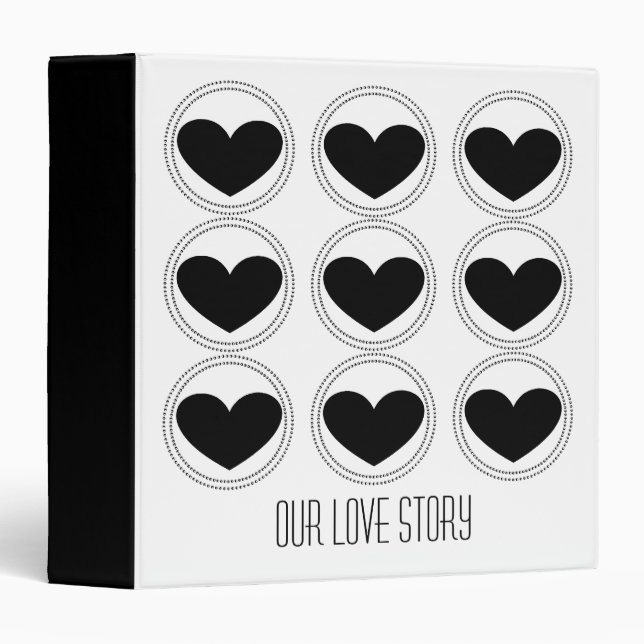 Mod Hearts Love Story Binder (1.5 inch) (Front/Spine)