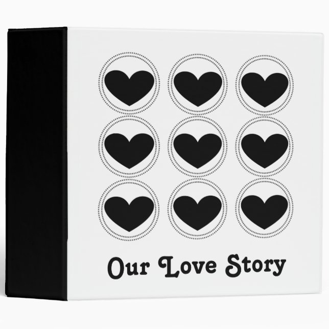 Mod Hearts Love Story Binder (2 inch) (Front/Spine)