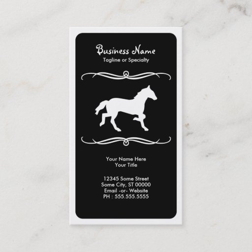 Customizable mod horse business card