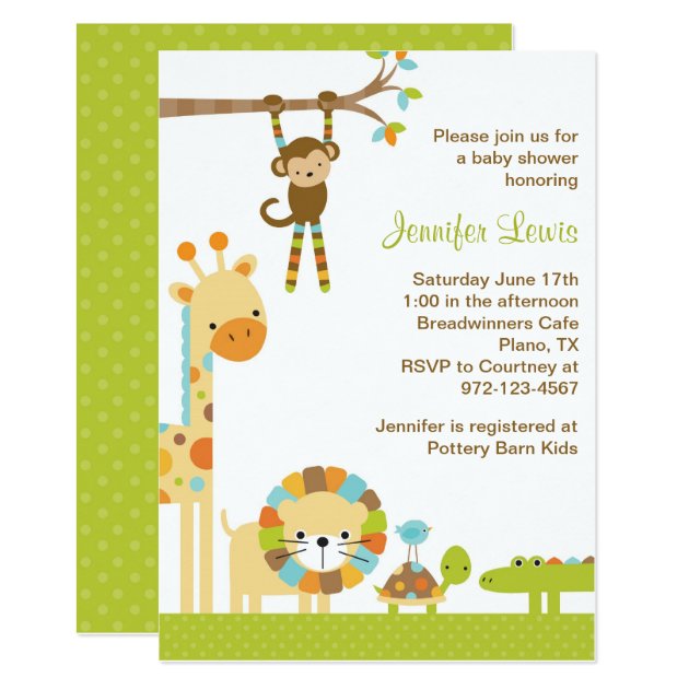 Mod Jungle Safari Baby Shower Invitation