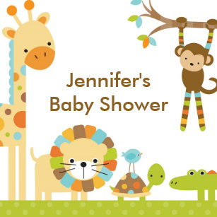 safari baby shower stickers