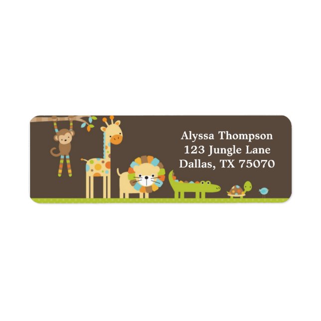 Mod Jungle Safari Return Address Labels (Front)