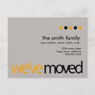 Mod  - Just Moved Striped Announcement Postcard