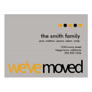 Mod  - Just Moved Striped Announcement Postcard