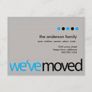 Mod  - Just Moved Striped Announcement Postcard