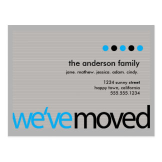 Mod  - Just Moved Striped Announcement Postcard