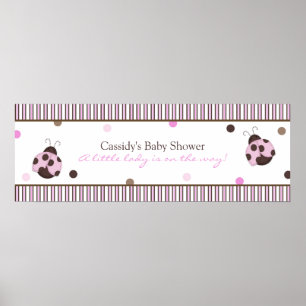 Mod Ladybug Baby Shower Banner Poster