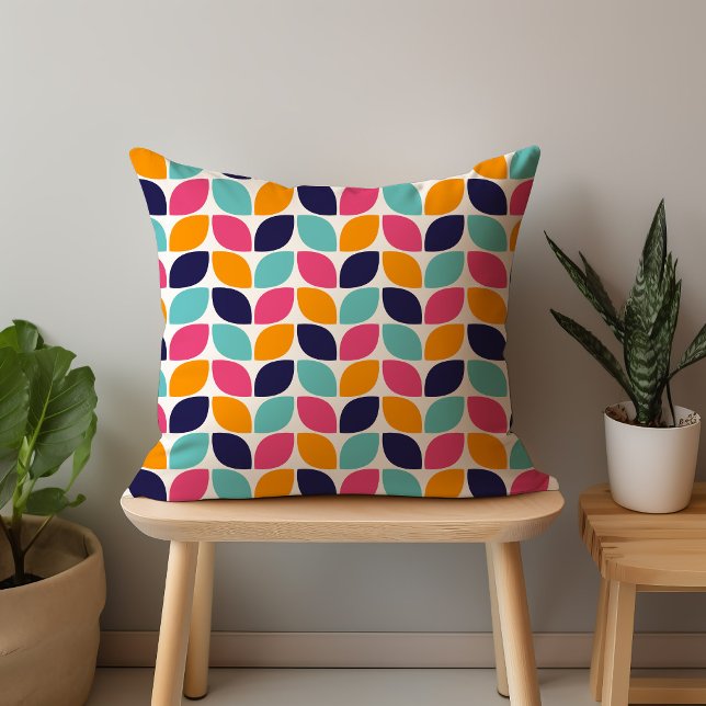 Mod Leaves Throw Pillow (Creator Uploaded)