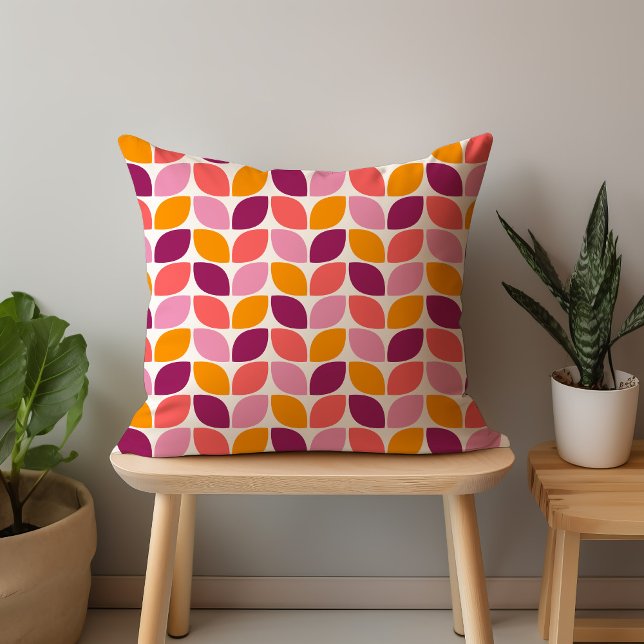 Mod Leaves Throw Pillow (Creator Uploaded)