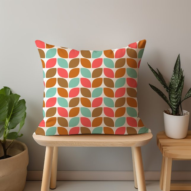 Mod Leaves Throw Pillow (Creator Uploaded)