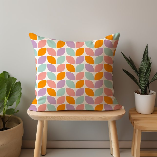 Mod Leaves Throw Pillow (Creator Uploaded)