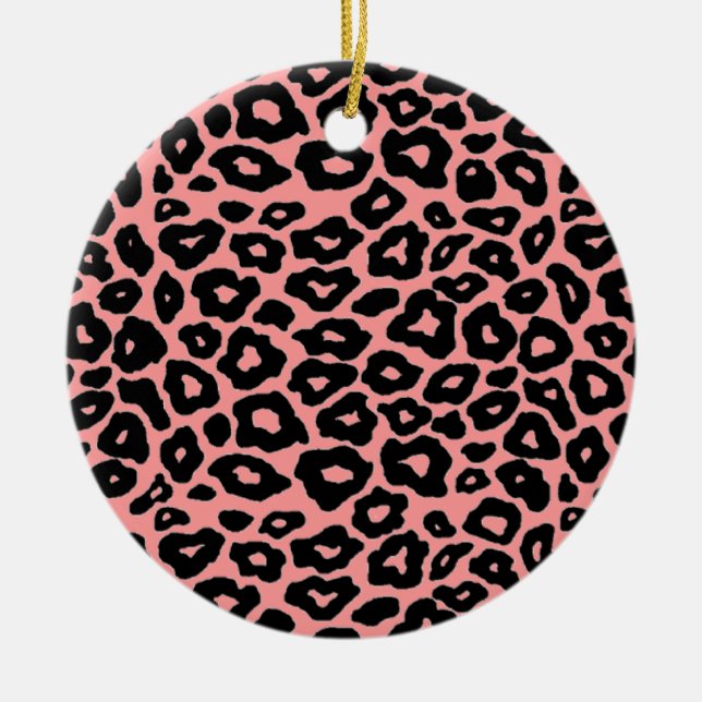 Mod Leopard Ceramic Ornament (Front)