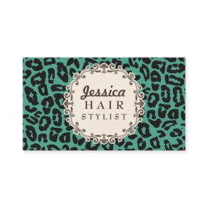 Mod Leopard Print Hair Stylist Appointment Cards