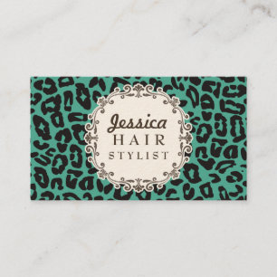Mod Leopard Print Hair Stylist Appointment Cards