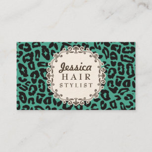 Mod Leopard Print Hair Stylist Appointment Cards