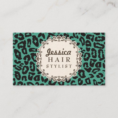 Mod Leopard Print Hair Stylist Appointment Cards Business Card
