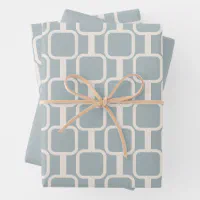 Mid Century Modern Abstract Pattern Sage Green Wrapping Paper