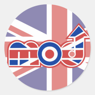 Mod Logo 2 Round union jack stickers