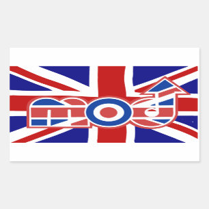 Mod Logo Union Jack Background Rectangle stickers