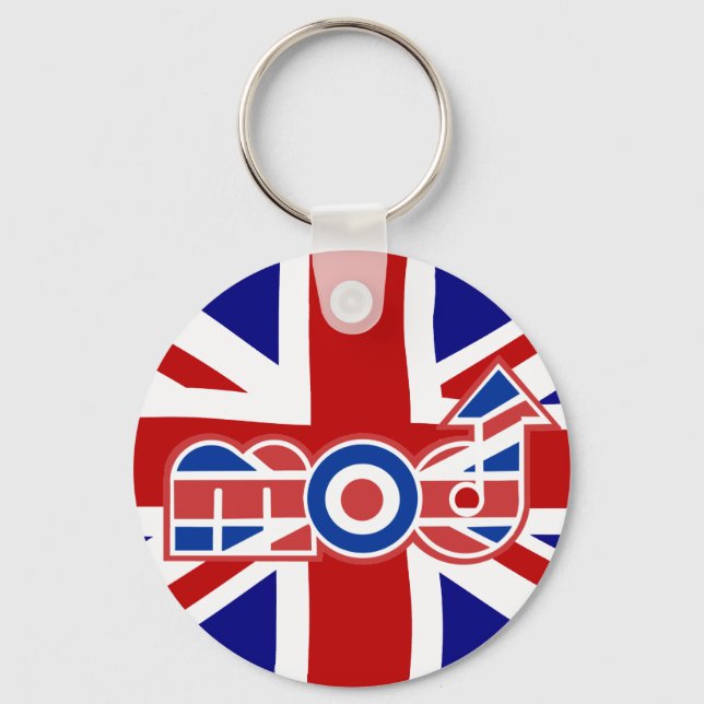 Mod Logo with union Jack Background Keychain (Front)