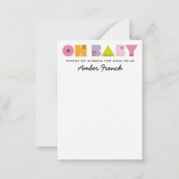 Mod Mama Modern Baby Shower Advice Card