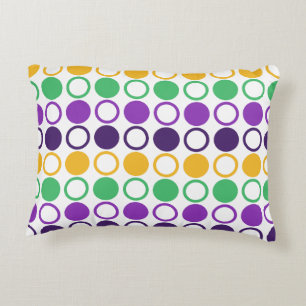 Mod Mardi Gras Dots Accent Pillow