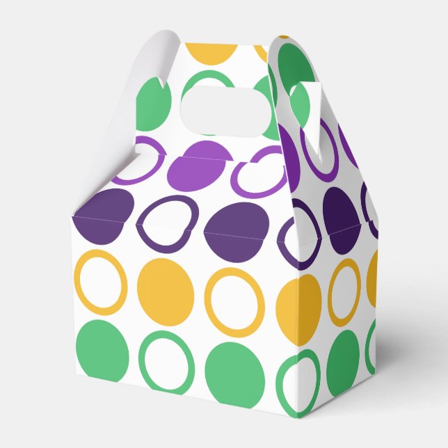 Mod Mardi Gras Dots Favor Boxes (Front Side)