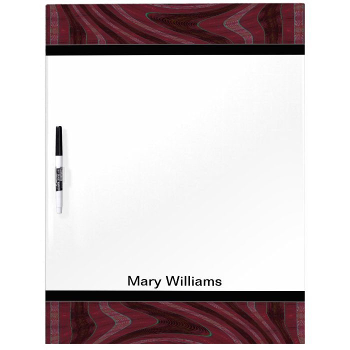 Mod Maroon Red Swirl Abstract Dry Erase Boards