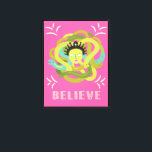 Mod Medusa retro pop art Canvas Print<br><div class="desc">Mod pop art inspired Medusa with colorful snakes,  in colors of teal,  orange,  pink,  lime green,  cream and black wall art. Great quirky look for any room if you believe!</div>