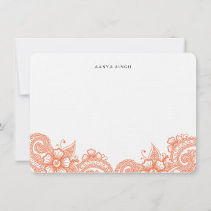Mod Mehandi Personalized Stationery Note Card