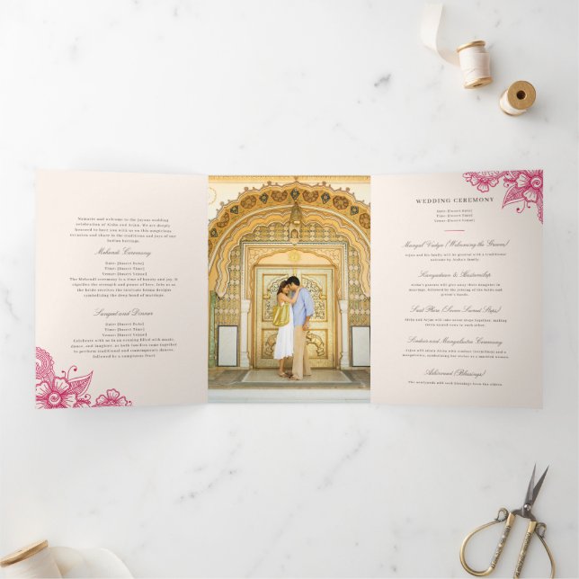 Mod Mehandi Traditional Indian Wedding Program (Inside)