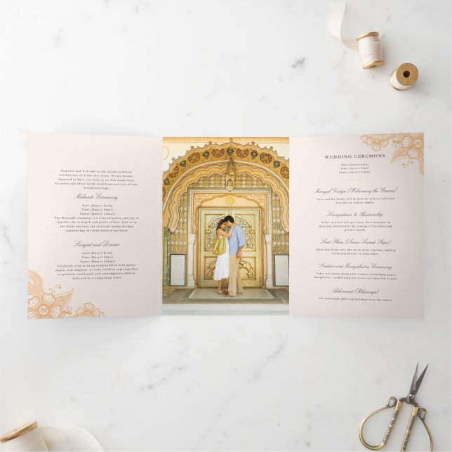 Mod Mehandi Traditional Indian Wedding Program (Inside)