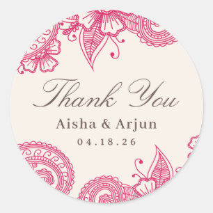 Mod Mehandi Wedding Favor Stickers