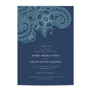Mod Mehandi Wedding Invitation
