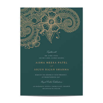 Mod Mehandi Wedding Invitation by origamiprints at Zazzle