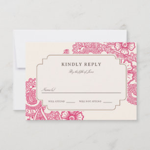 Mod Mehandi Wedding RSVP Card