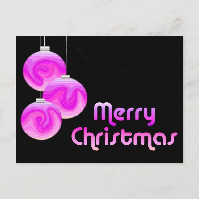 Mod Merry Christmas Holiday Postcard (Front)