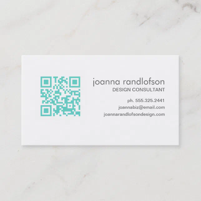 Mod Mint Green QR CODE Business Card Zazzle