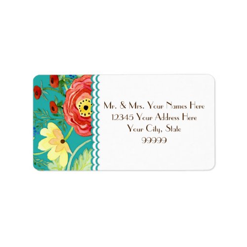 Mod Modern Floral Ranunculus Leaf Rose Bracket Label