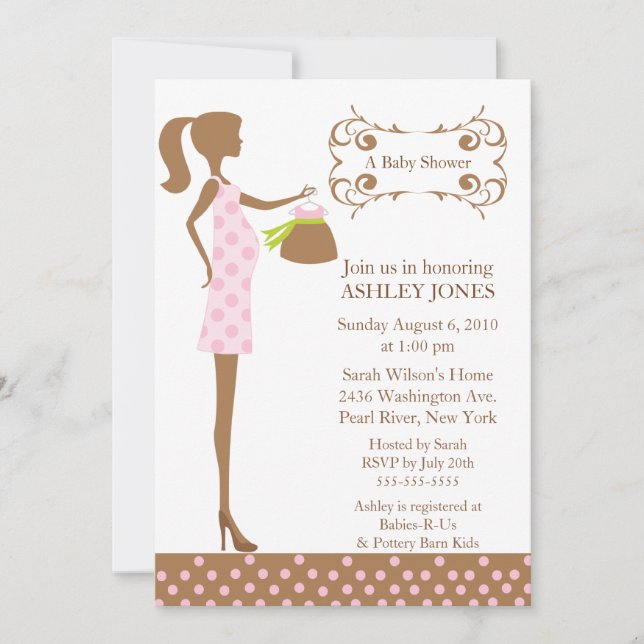 Mod Mom  Baby Girl Shower Invitation (Front)
