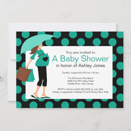 Mod Mom Boy/Girl Baby Shower Announcement