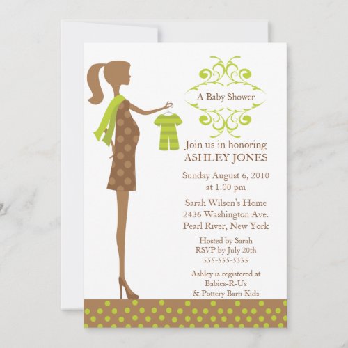 Mod Mom Boy/Girl Baby Shower Custom Invitation