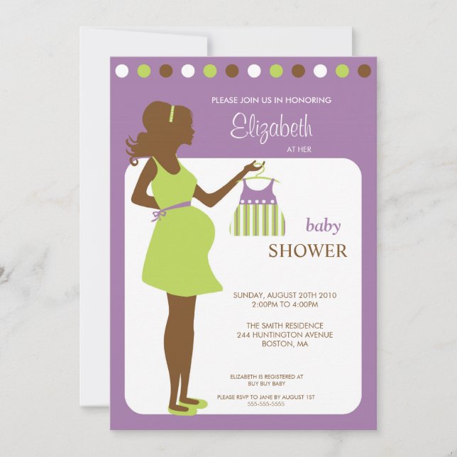 Mod Mom to be Baby Girl Shower Invitation (Front)