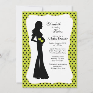 Mod Mom Twins Baby Shower Boy Girl Green Invitation