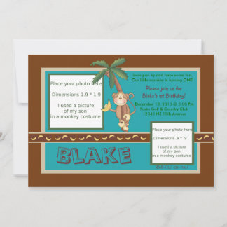 MOD Monkey Birthday Invite - Personalize