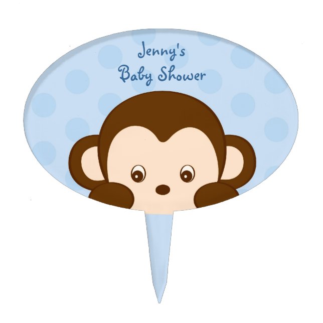 Mod Monkey Cake Topper Cupcake Topper (Front)
