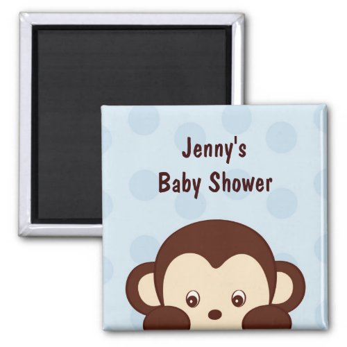 Mod Monkey Polka Dots Baby Shower Favor Magnets